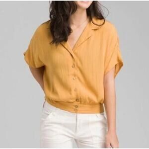 Prana Permilia 100% Tencel Dolman Top Gold Mustard size M